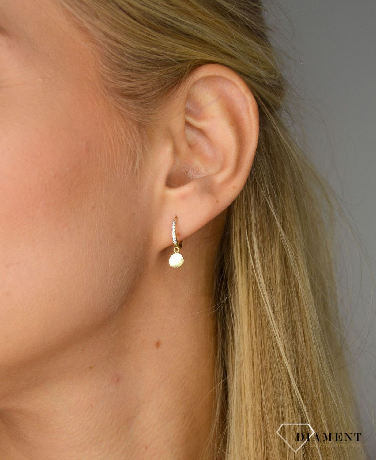 Złote kolczyki 585 wiszące kółeczka DIA-KLC-1018-585.jpg