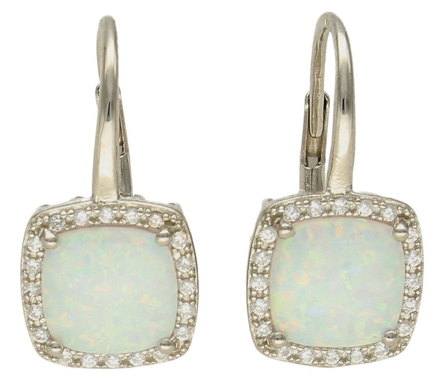 Srebrne kolczyki 925 wiszące kwadraty z opalem i cyrkoniami DIA-KLC-10180-925. Srebrne kolczyki damskie idealne na prezent dla kobiety. Srebrne kolczyki wiszące. Srebrne kolczyki z kamieniem. Srebrne kolczyki z opalem..jpg