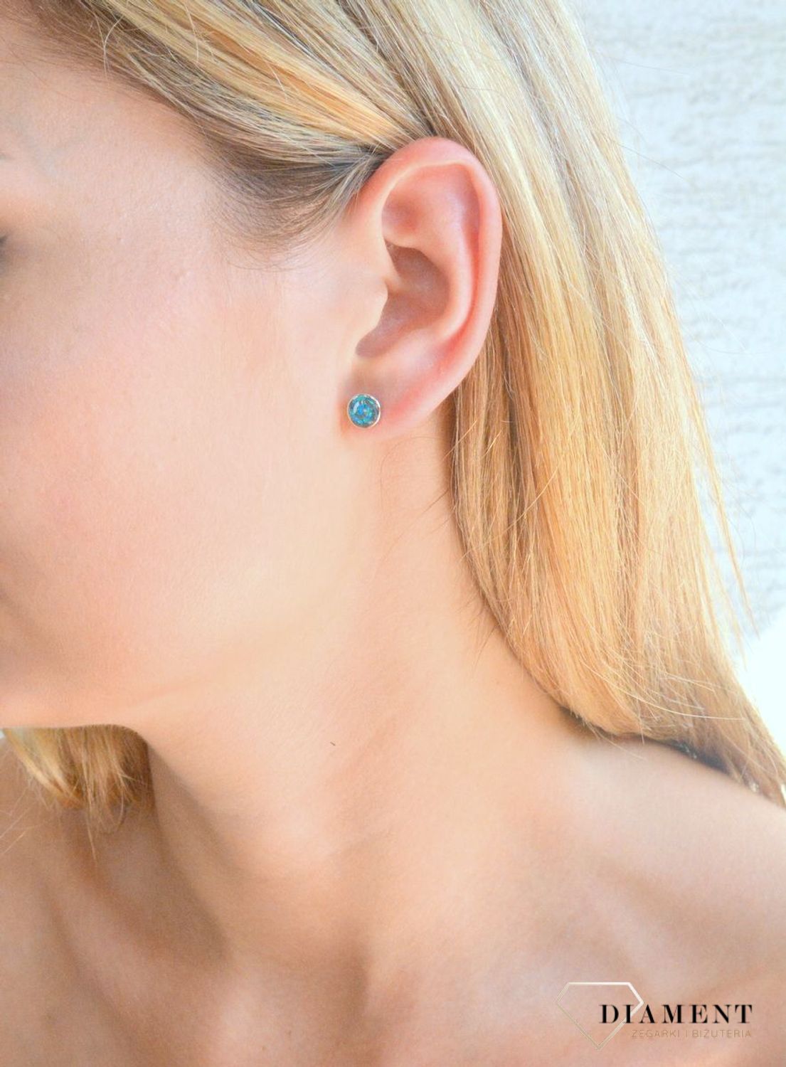 Srebrne kolczyki damskie na sztyft niebieskie opale w formie spiralki DIA-KLC-10183-925.jpg