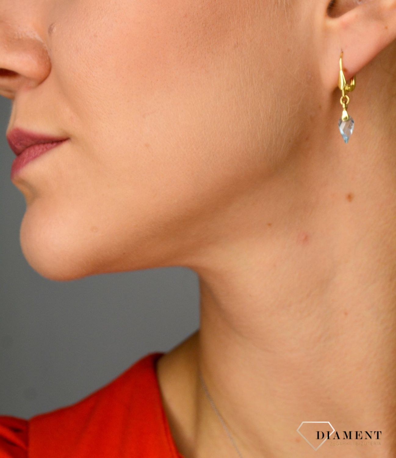 Złote kolczyki 585 z niebieską łezką DIA-KLC-1020-585.jpg