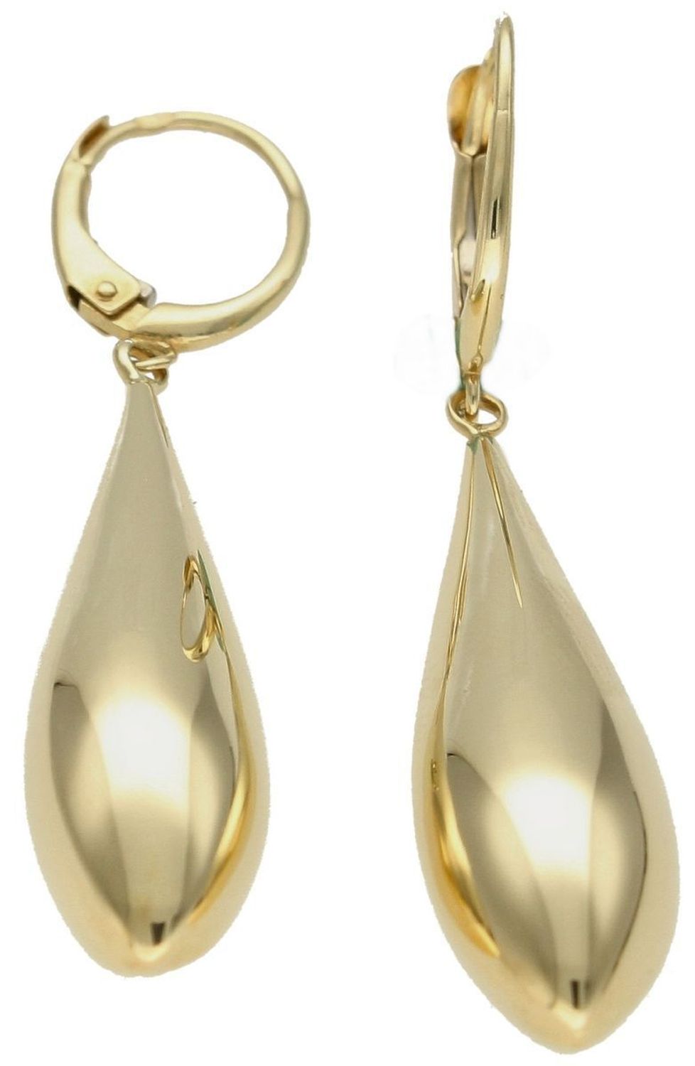 Kolczyki damskie  gładkie złote łzy  585 DIA-KLC-10211-585.jpg