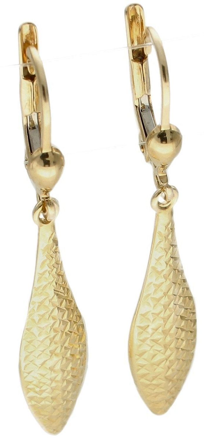 Kolczyki damskie złote  Grawerowane łezki  585 DIA-KLC-10213-585d.jpg