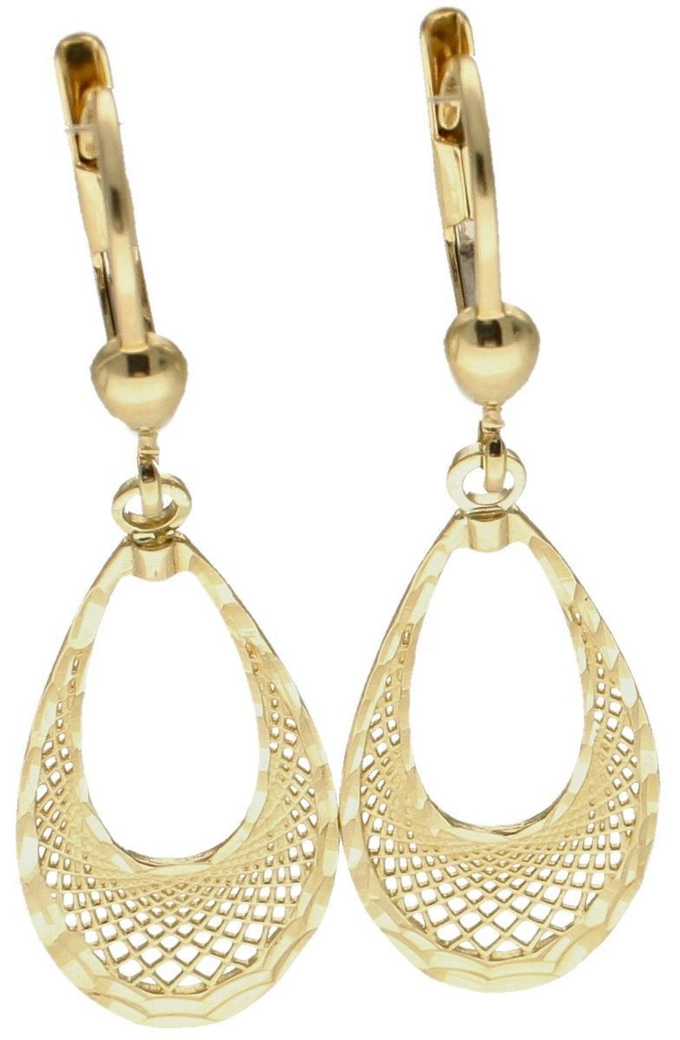 Kolczyki damskie złote  Ażurowe blaszki  585 DIA-KLC-10214-585.jpg