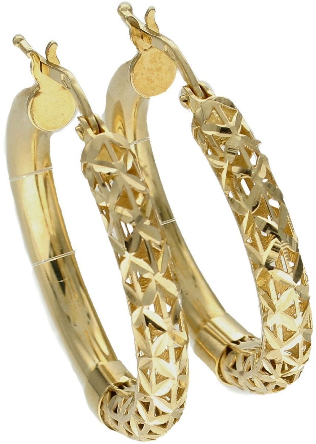 Złote kolczyki koła  Dwie biżuteryjne strony  585 DIA-KLC-10215-585d.jpg