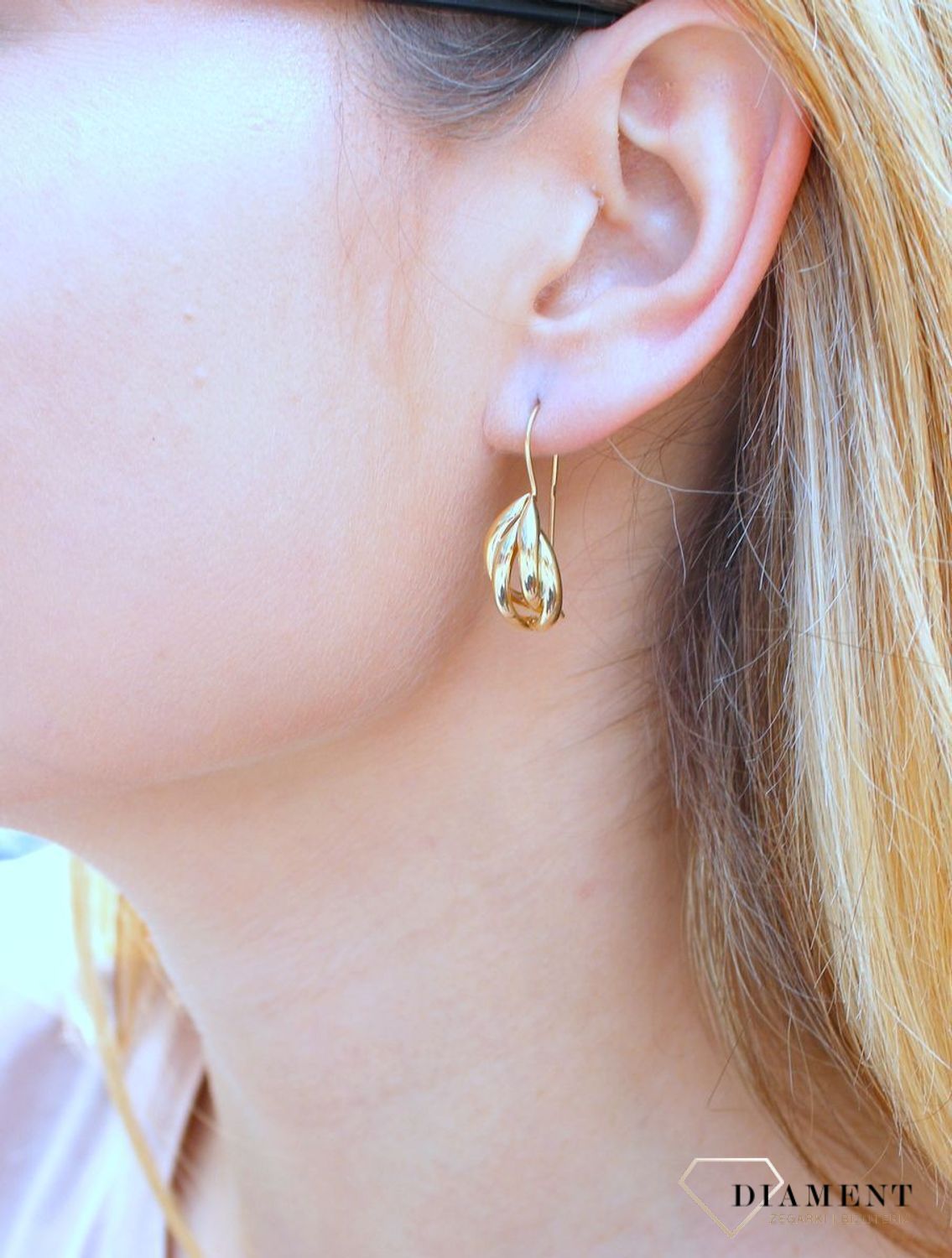 Kolczyki damskie złote  Duże muszelki  585 DIA-KLC-10217-585d (1).jpg