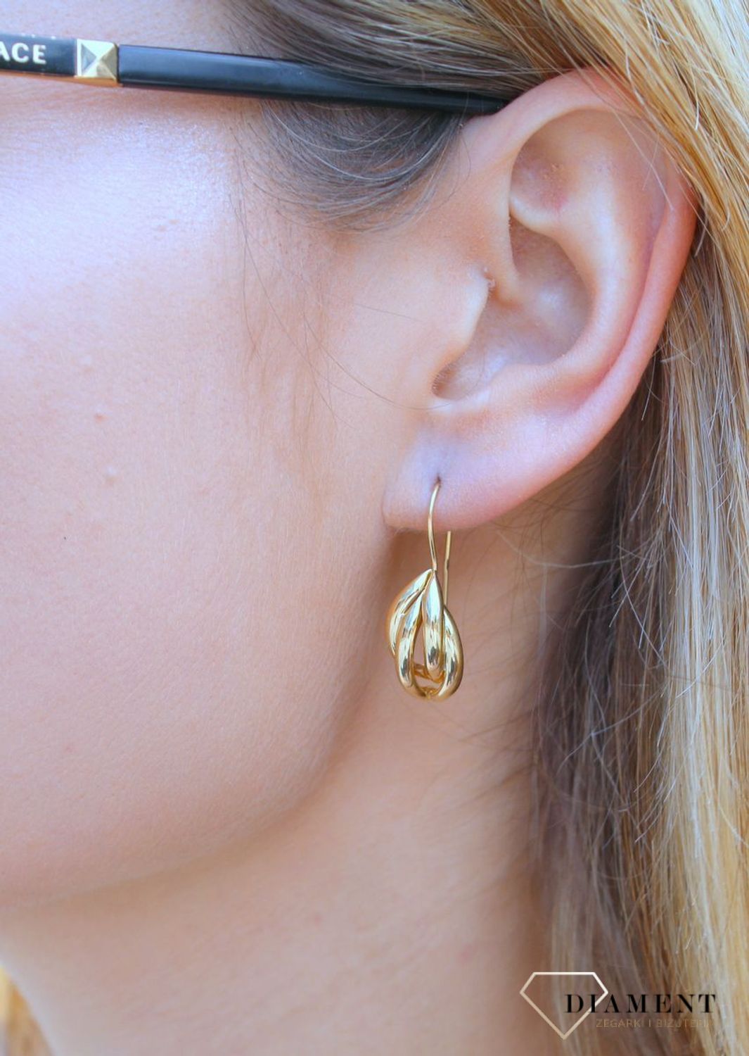 Kolczyki damskie złote  Duże muszelki  585 DIA-KLC-10217-585d (1).jpg