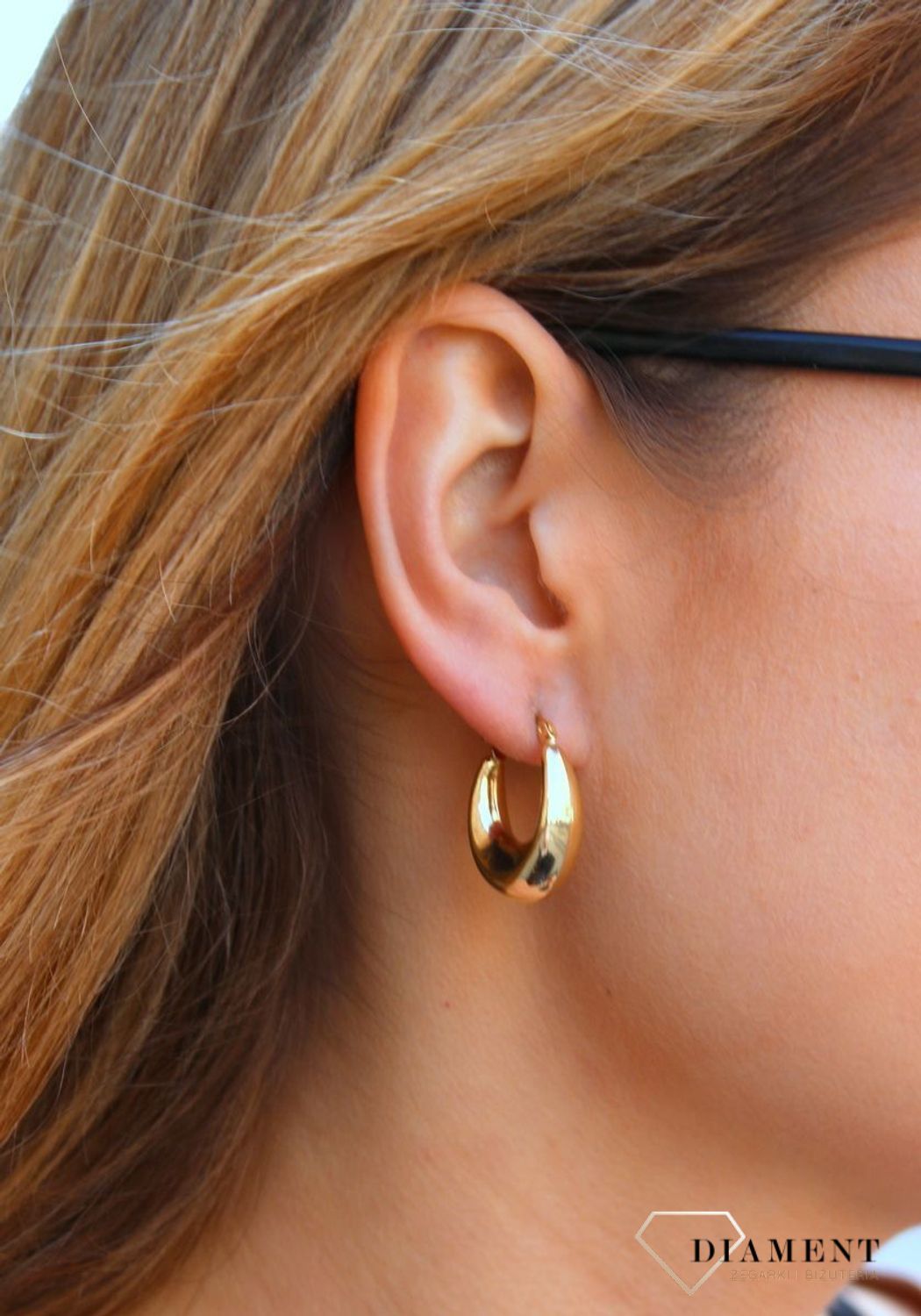 Złote kolczyki damskie  Beczułkowe kółeczka  585 DIA-KLC-10218-585b (1).jpg