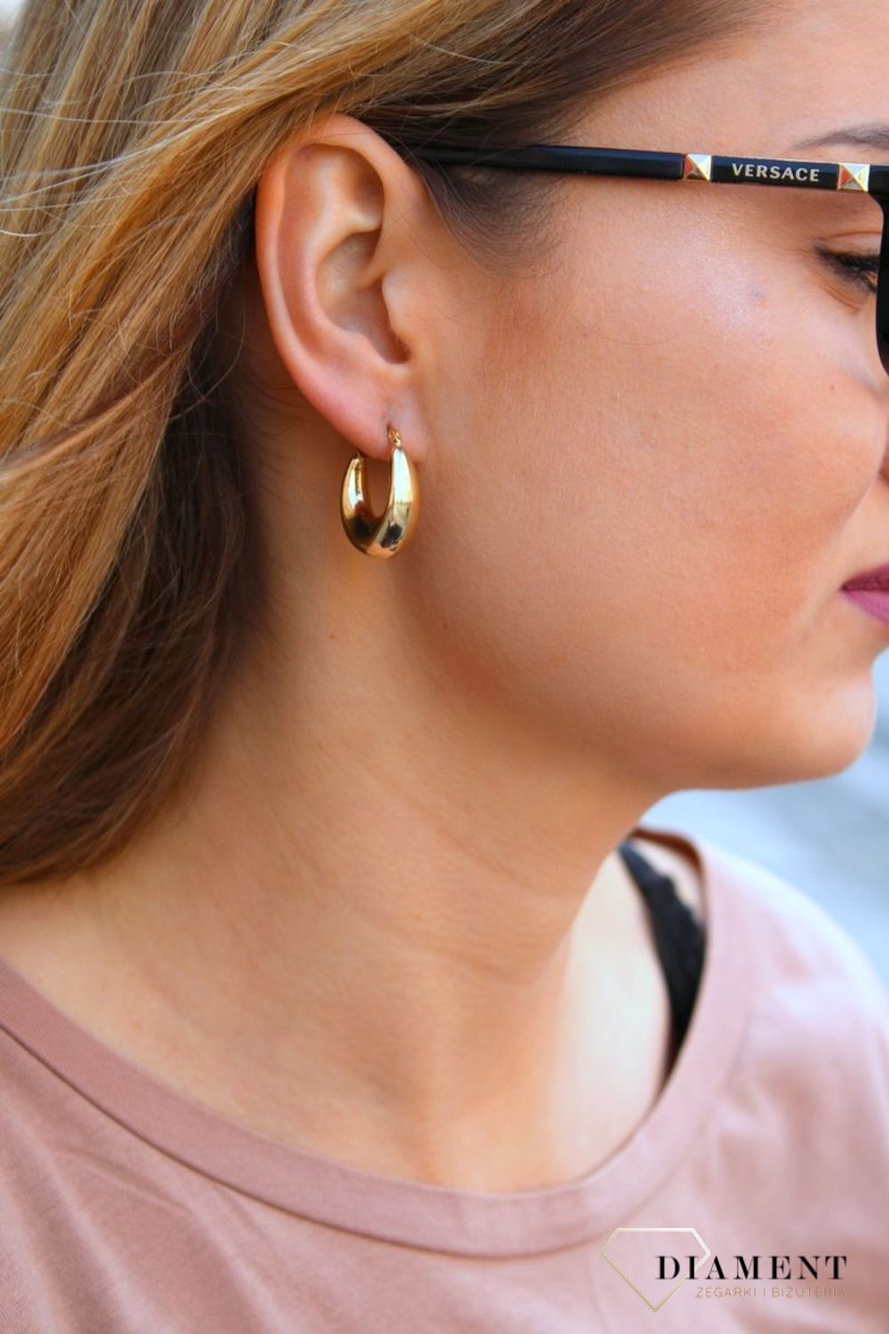 Złote kolczyki damskie  Beczułkowe kółeczka  585 DIA-KLC-10218-585b (1).jpg