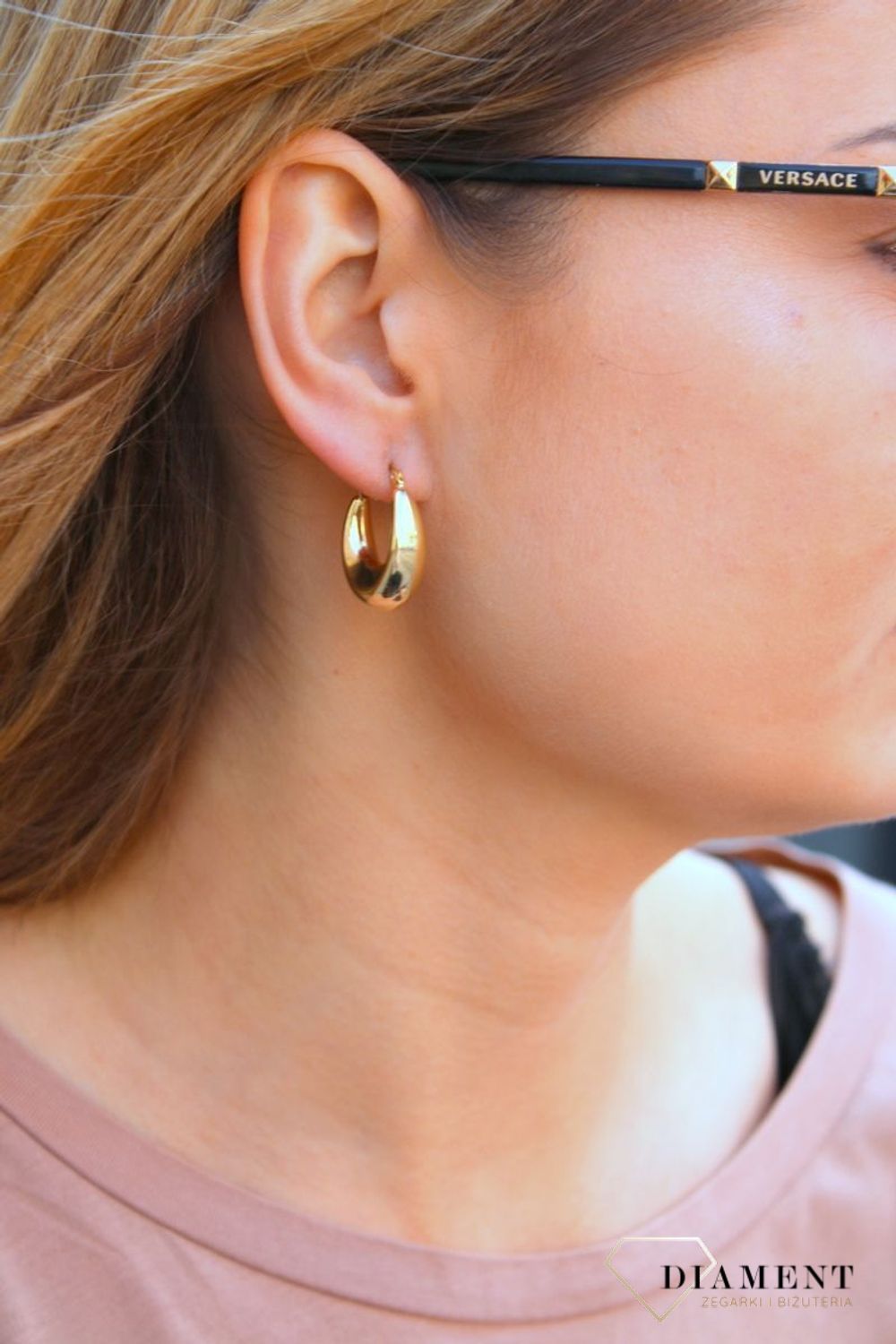 Złote kolczyki damskie  Beczułkowe kółeczka  585 DIA-KLC-10218-585b (1).jpg