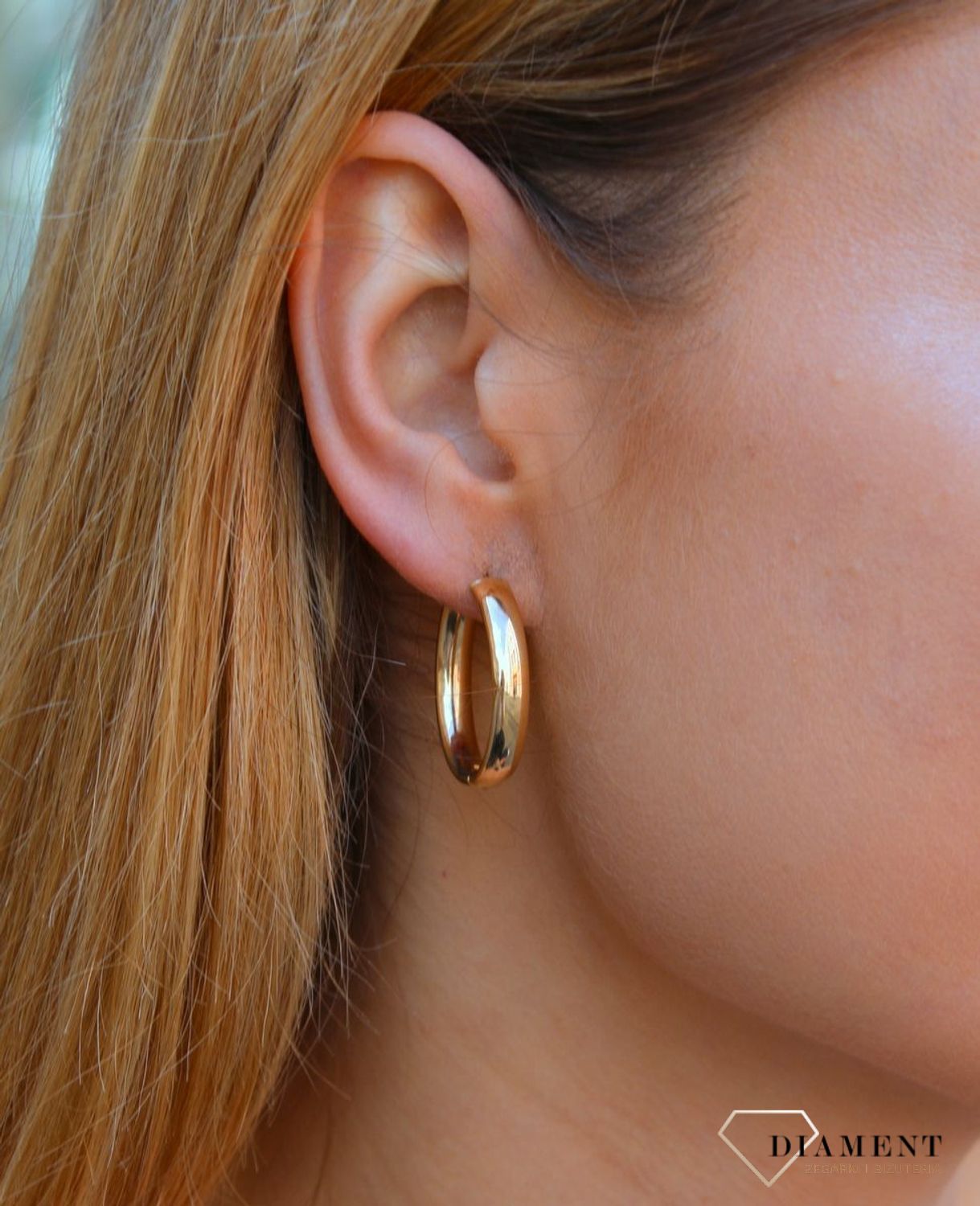 Złote kolczyki damskie  Szersze owale  585 DIA-KLC-10219-585 (2).jpg