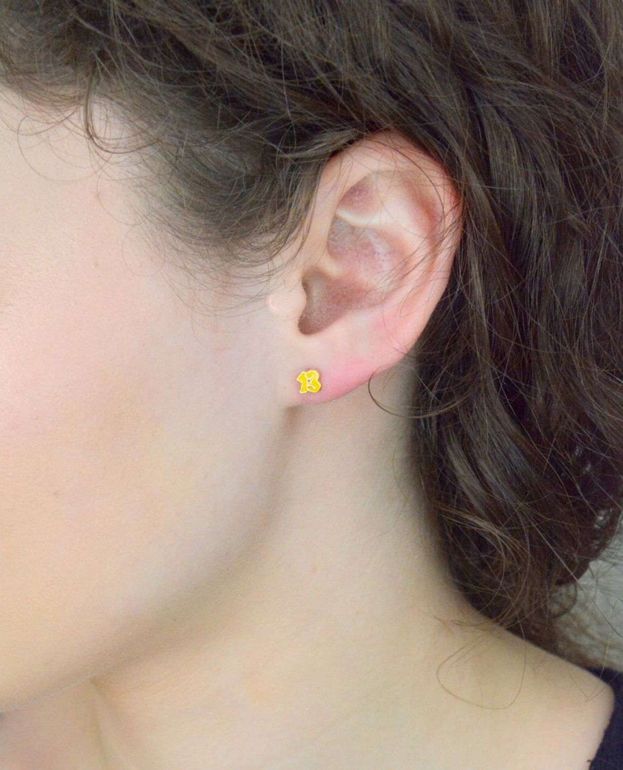 Kolczyki złote trzynaste urodziny, cyfra 13 złoto próba 585 DIA-KLC-1022-585. Kolczyki doskonałe na prezent z okazji trzynastych urodzin, trzynastej rocznicy, 1.jpg