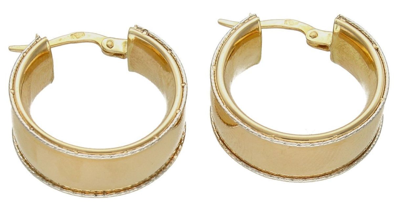 Złote kolczyki damskie  Szersze diamentowane koła  585 DIA-KLC-10223-585b (1).jpg