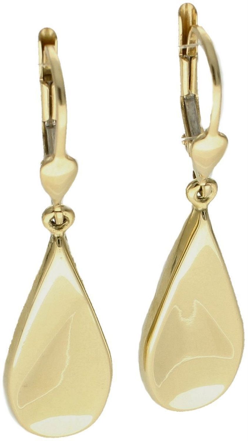 Kolczyki damskie złote  Płaskie łezki  585 DIA-KLC-10224-585d.jpg