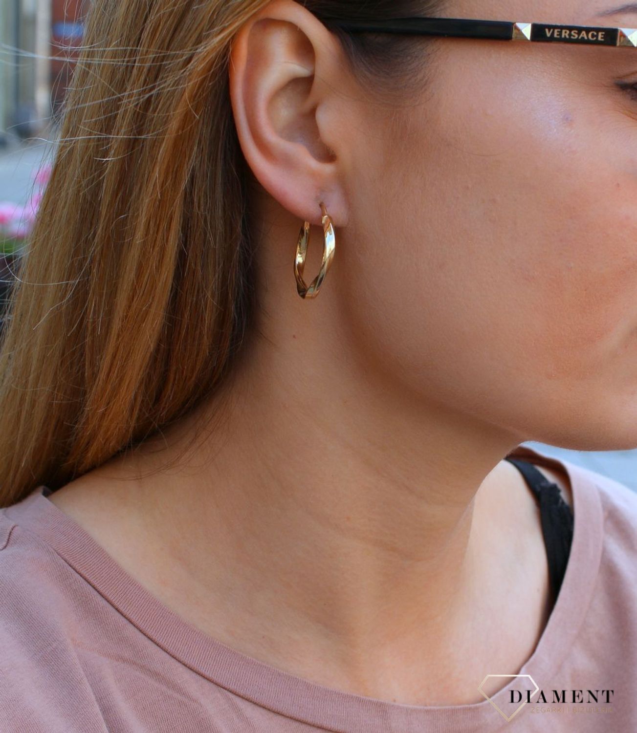 Złote kolczyki damskie  Skręcone koła  585 DIA-KLC-10225-585c (2).jpg