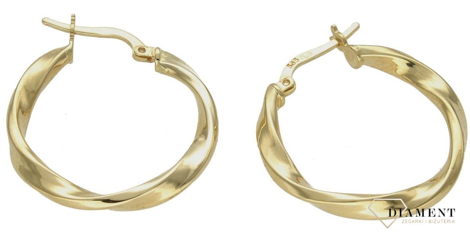 Złote kolczyki damskie  Skręcone koła  585 DIA-KLC-10225-585c (2).jpg