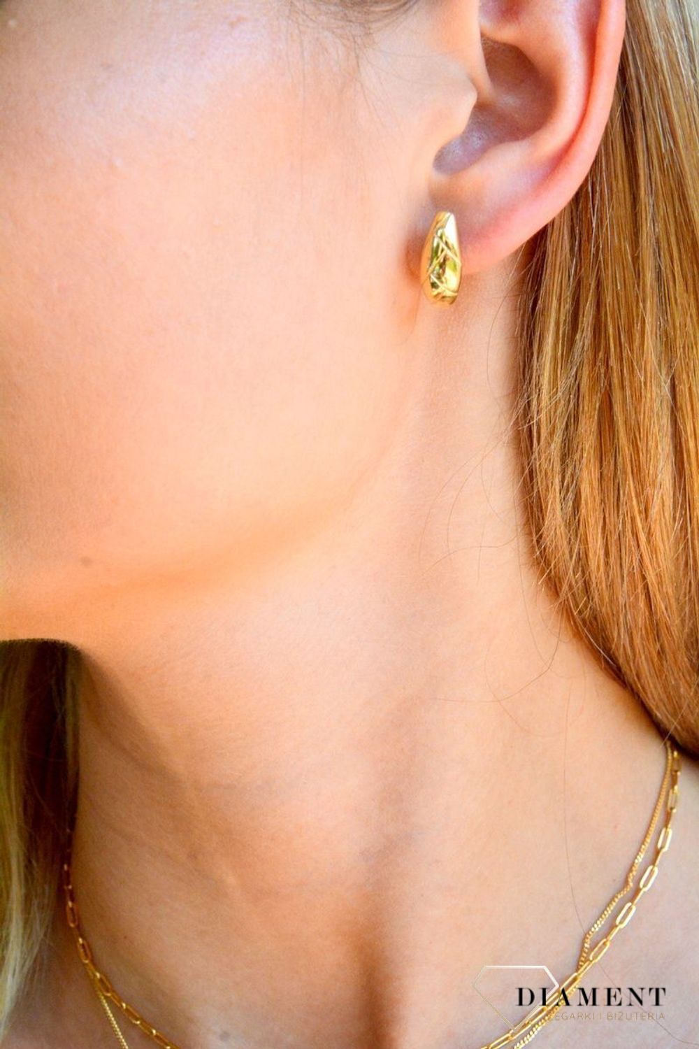 Kolczyki damskie Złoty kłos 585 DIA-KLC-10229-585.jpg