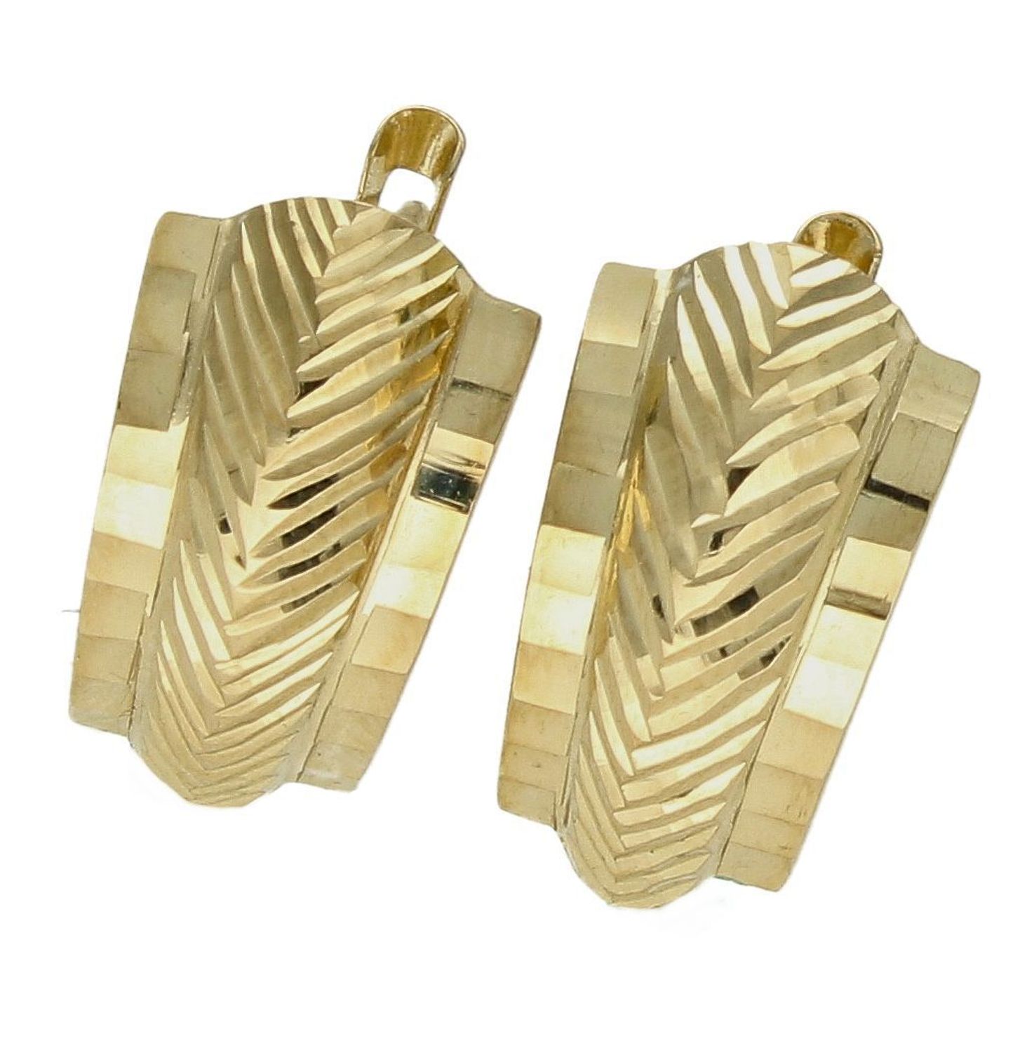 Kolczyki damskie złote grawerowane strzałki 585 DIA-KLC-10230-585.jpg