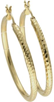 Złote kolczyki damskie  Diamentowane koła  585 DIA-KLC-10233-585d.jpg