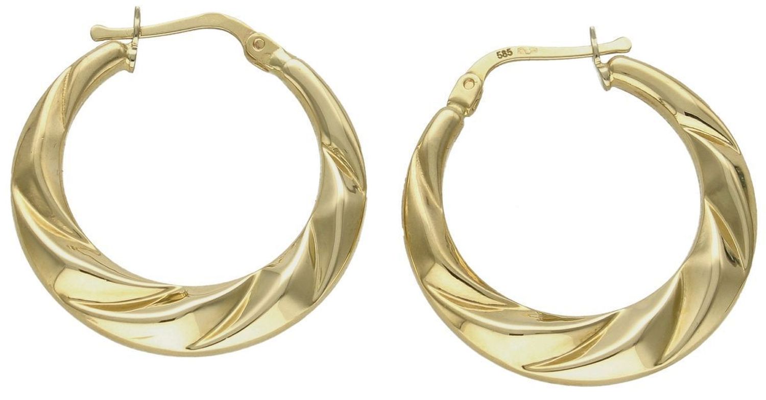 Złote kolczyki damskie  Karbowane koła  585 DIA-KLC-10238-585b (1).jpg