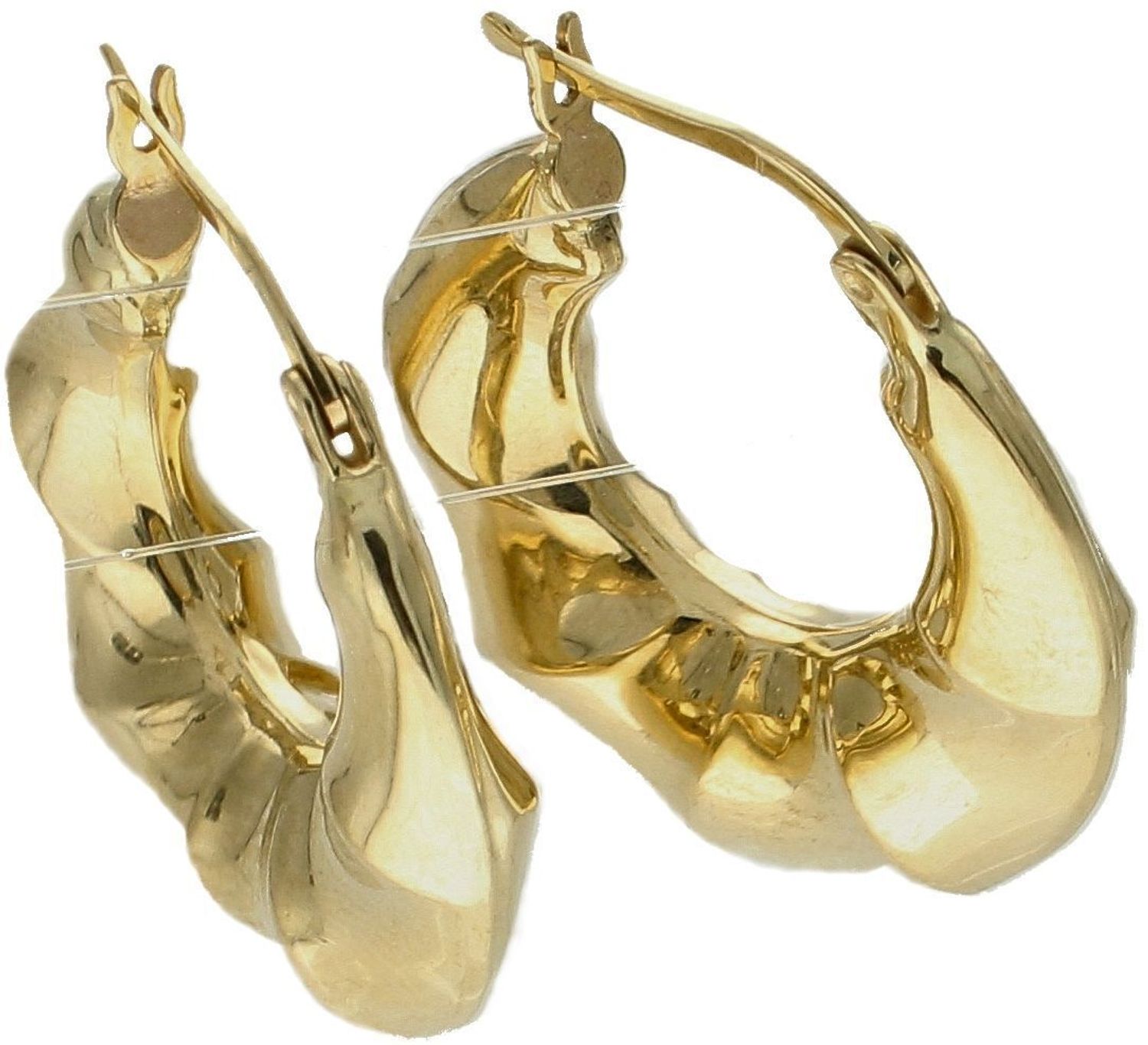 Damskie kolczyki koła  Złote rogaliki  585 DIA-KLC-10242-585.jpg