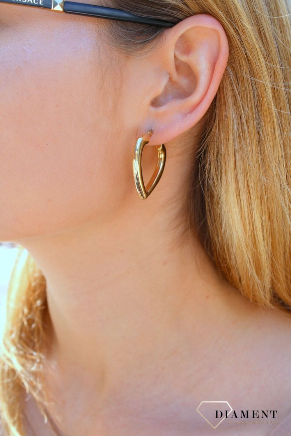 Damskie kolczyki koła  Złote serca   585 DIA-KLC-10243-585 (1).jpg