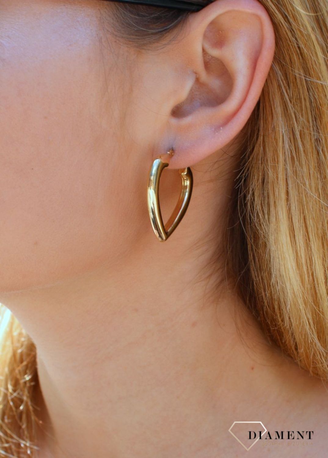 Damskie kolczyki koła  Złote serca   585 DIA-KLC-10243-585 (1).jpg