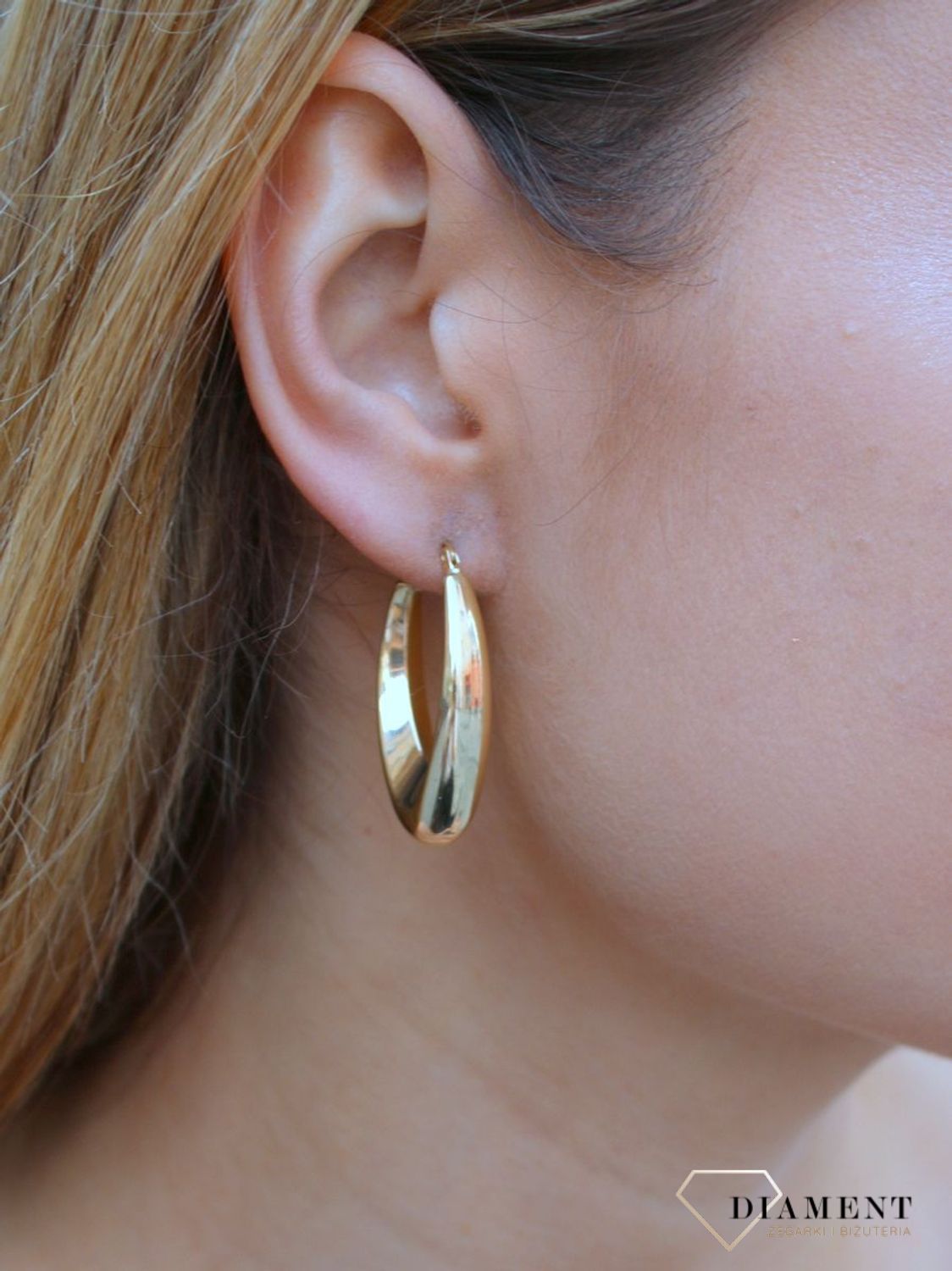 Złote kolczyki damskie  Owalne koła   585 DIA-KLC-10247-585 (2).jpg