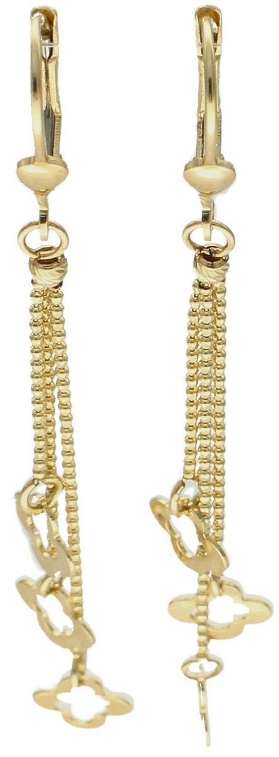 Kolczyki damskie złote  Wiszące koniczynki  585 DIA-KLC-10248-585 (2).jpg