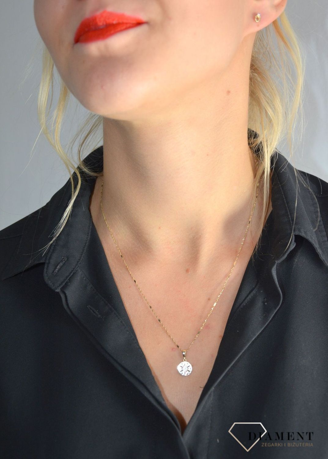 Złote kolczyki 585 na sztyft z cyrkonią DIA-KLC-1025-585.jpg