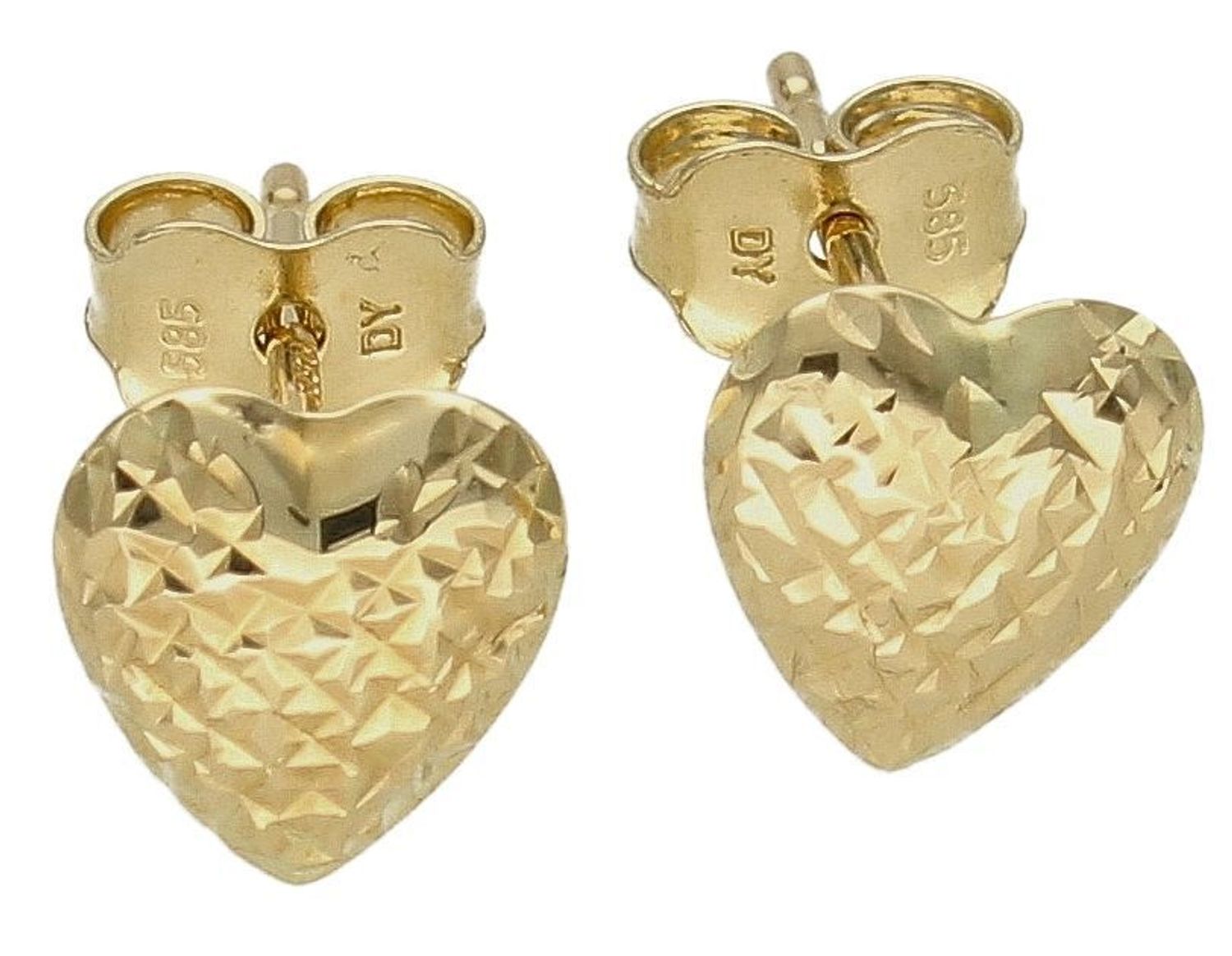 Kolczyki złote  Grawerowane serca  585 DIA-KLC-10251-585c.jpg