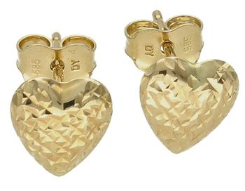 Kolczyki złote  Grawerowane serca  585 DIA-KLC-10251-585c.jpg