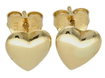 Kolczyki złote  Wypukłe serca  585 DIA-KLC-10252-585d.jpg