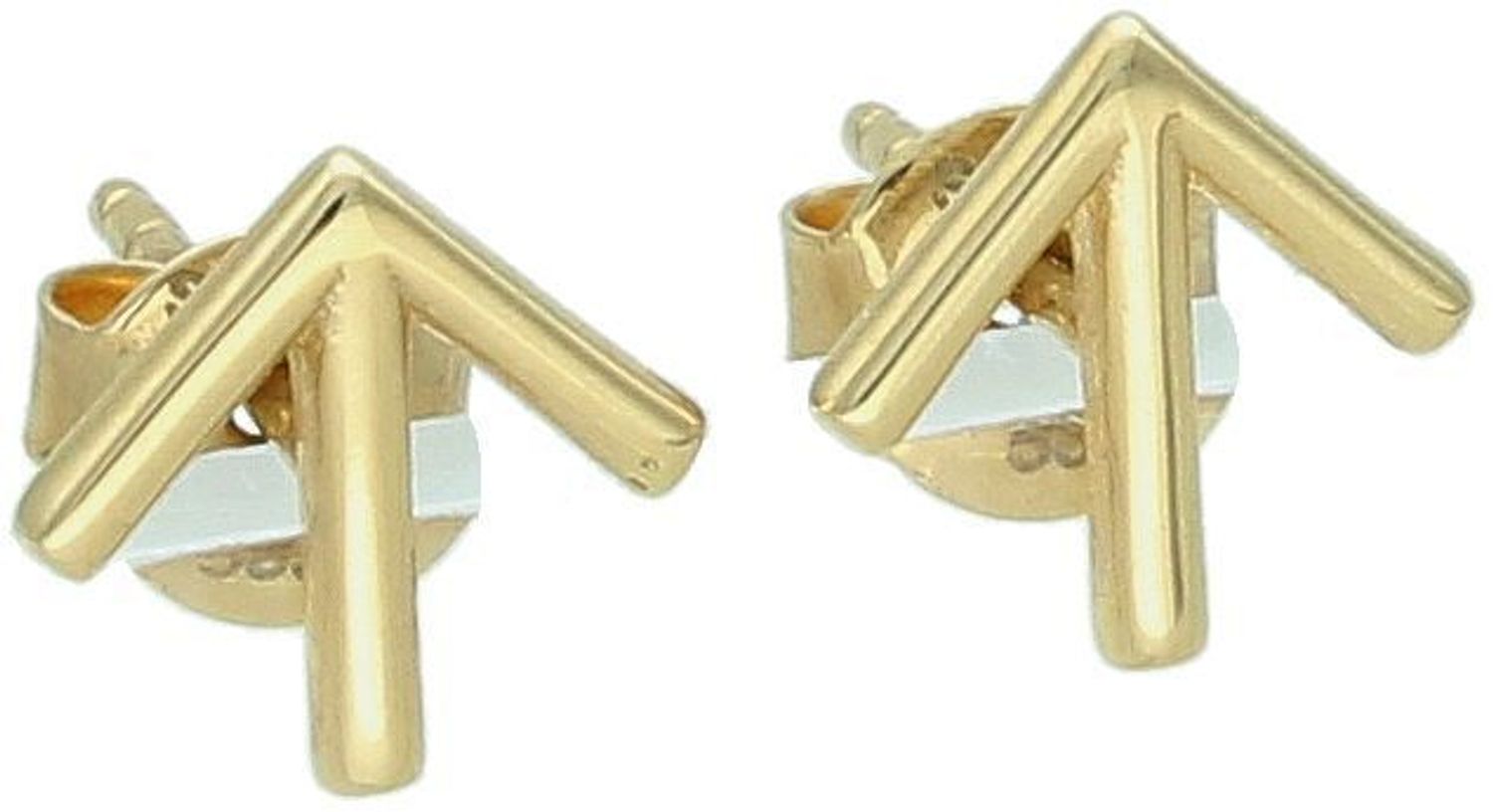 Kolczyki damskie złote gładkie strzałki 585 DIA-KLC-1027-585 Złote kolczyki próby 585 w kształcie strzałek to nowoczesny i dynamiczny wybór, który wyróżnia się minimalistycznym, 1.jpg