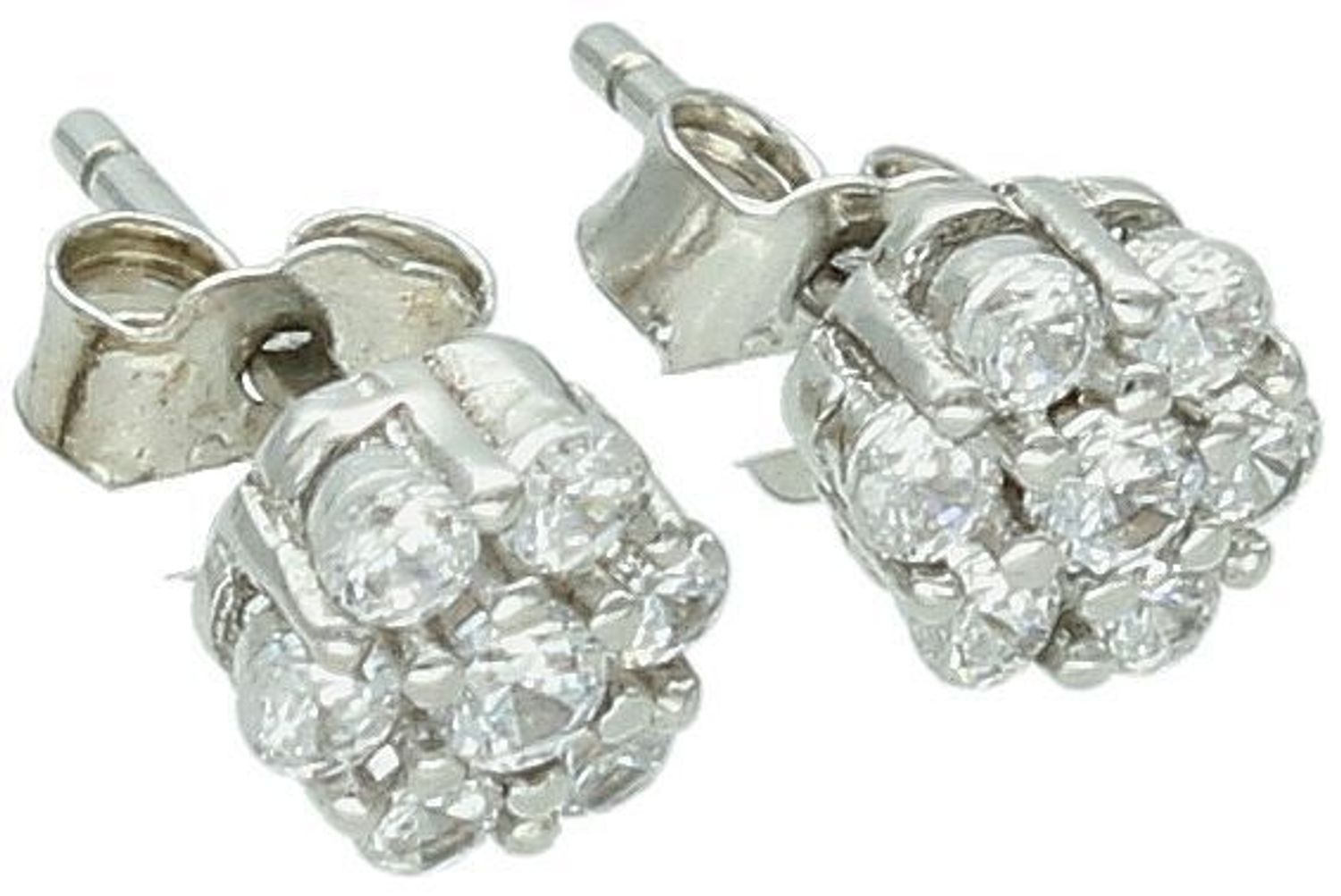 Kolczyki srebrne kwiatki z cyrkoniami próba 925, DIA-KLC-10273-925 Kolczyki w kształcie kwiatków to idealny wybór dla miłośniczek delikatnej i kobiecej biżuterii. 1.jpg