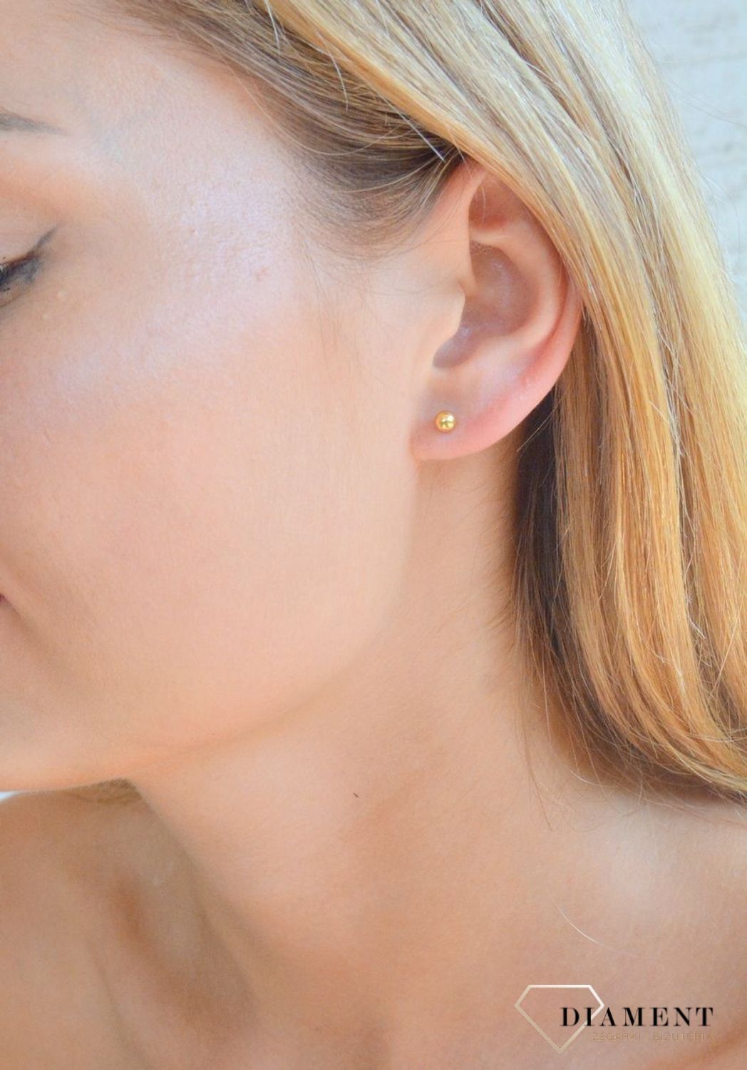 Srebrne kolczyki damskie 925 pozłacane kuleczki wkrętki DIA-KLC-10338-925. Srebrne kolczyki damskie. Srebrne kolczyki wkrętki. Srebrne kolczyki damskie kulki. Kolczyki srebrne na sztyft w pozłoceniu..jpg