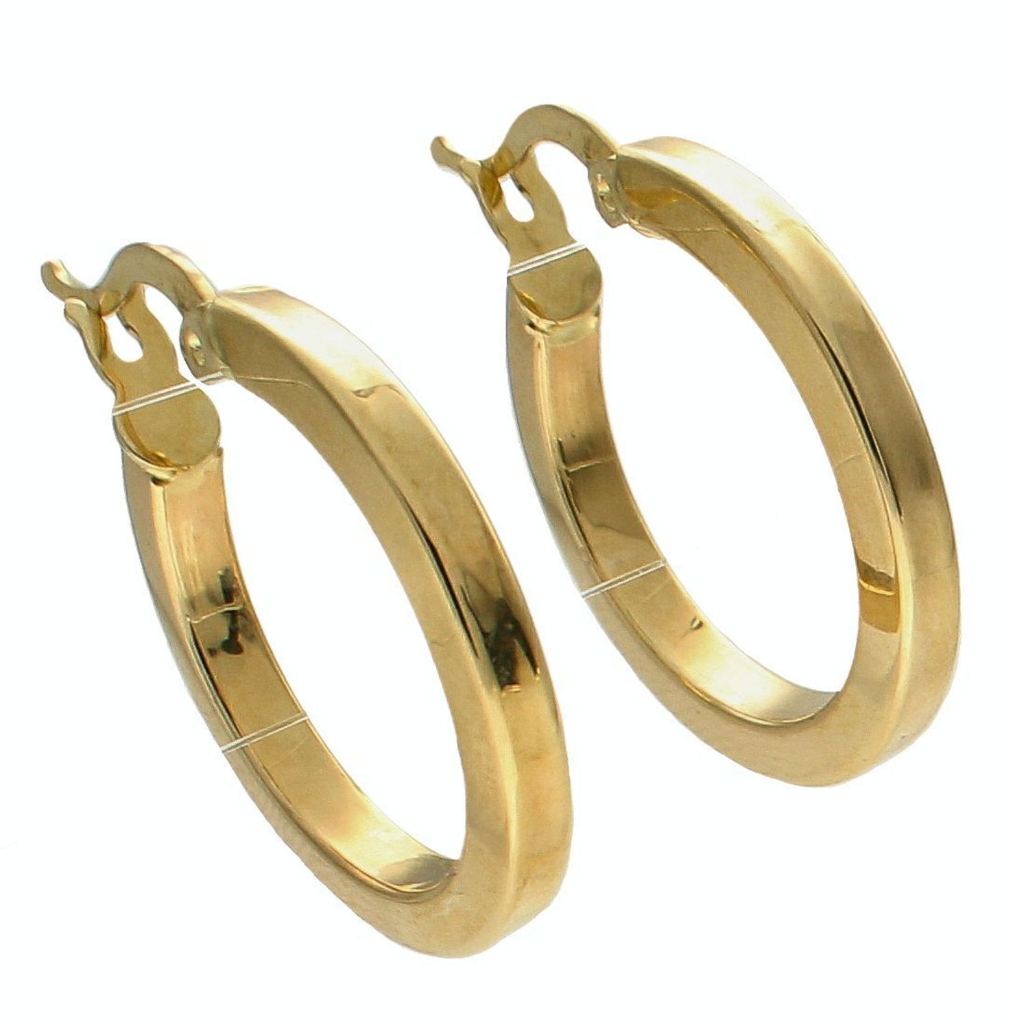 Kolczyki damskie złote Ścięte koła 585 DIA-KLC-10375-585  Złote kolczyki wykonane z najwyższej jakości żółtego złota, próby 585. Kolczyki o formie koła. Kolczyki złote wiszące idealne na prezent..jpg