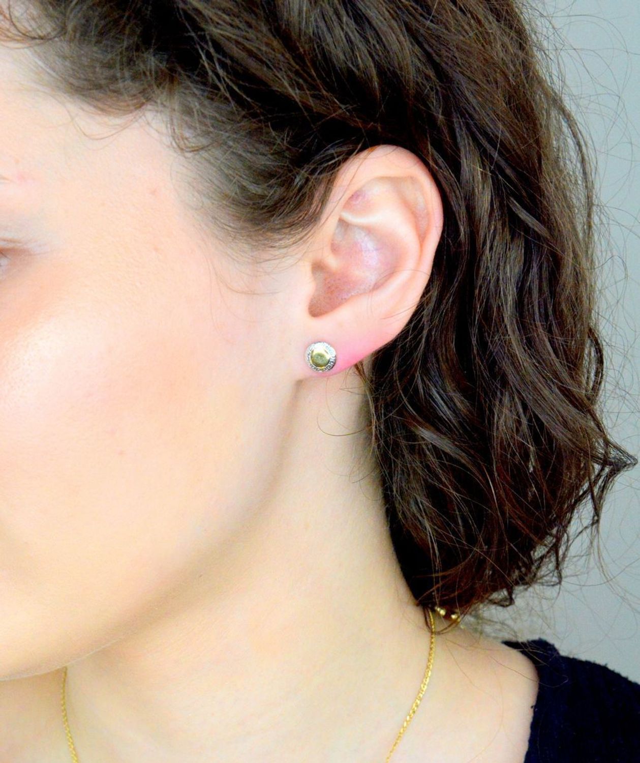 Złote kolczyki okrągłe, droga grecka z cyrkoniami próba 585, DIA-KLC-1053-585.  Kolczyki złote dla kobiety. Kolczyki złote z wyższej próby 585.  Na prezent. Złote 1.jpg