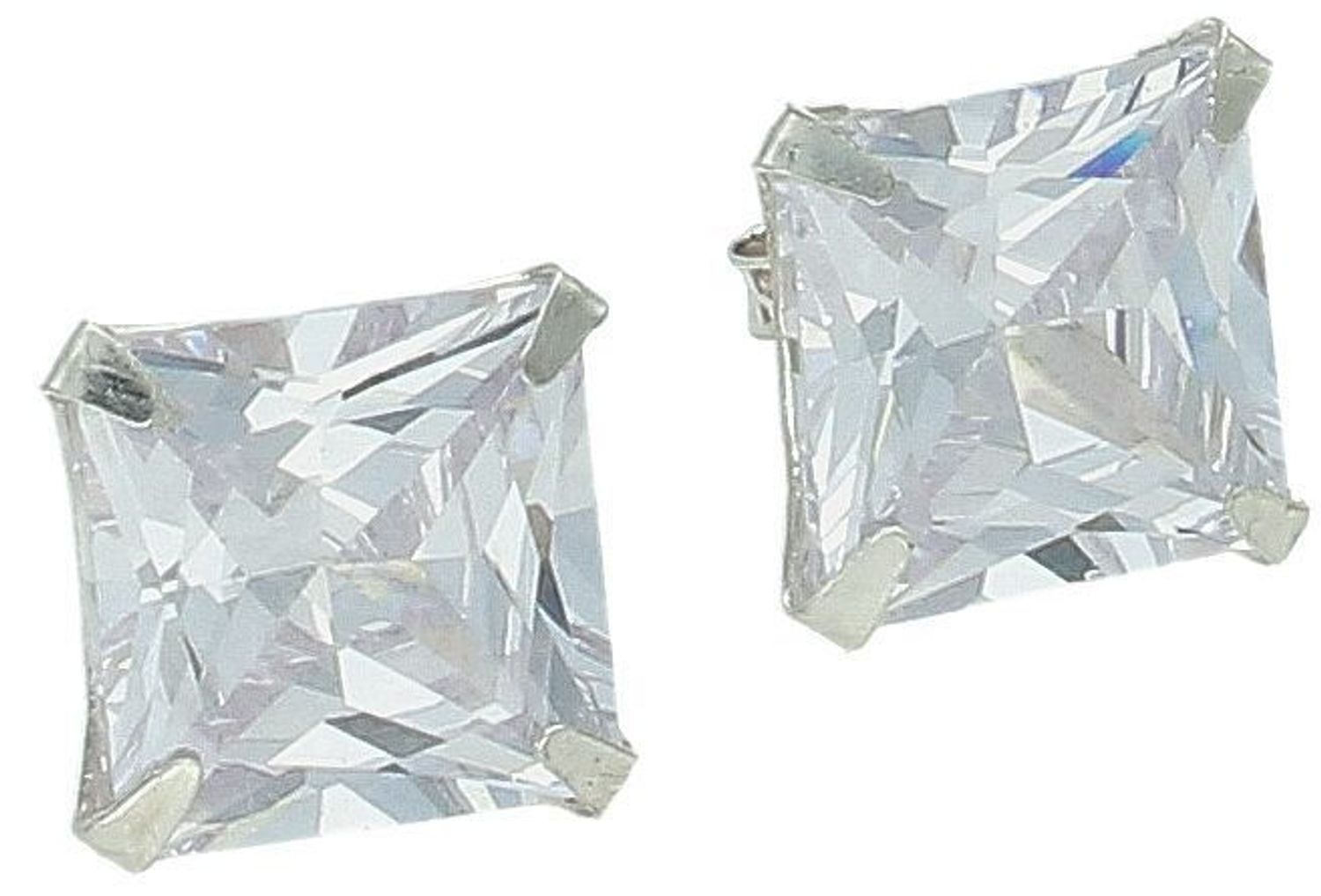 Kolczyki srebrne kwadraty z cyrkonią pr 925, DIA-KLC-10549-925 Srebrne kolczyki zostały wykonane z najwyższej jakości srebra próby 925. Idealny prezent dla każdej kobiety. Srebrne kolczyki posiadają 1.jpg