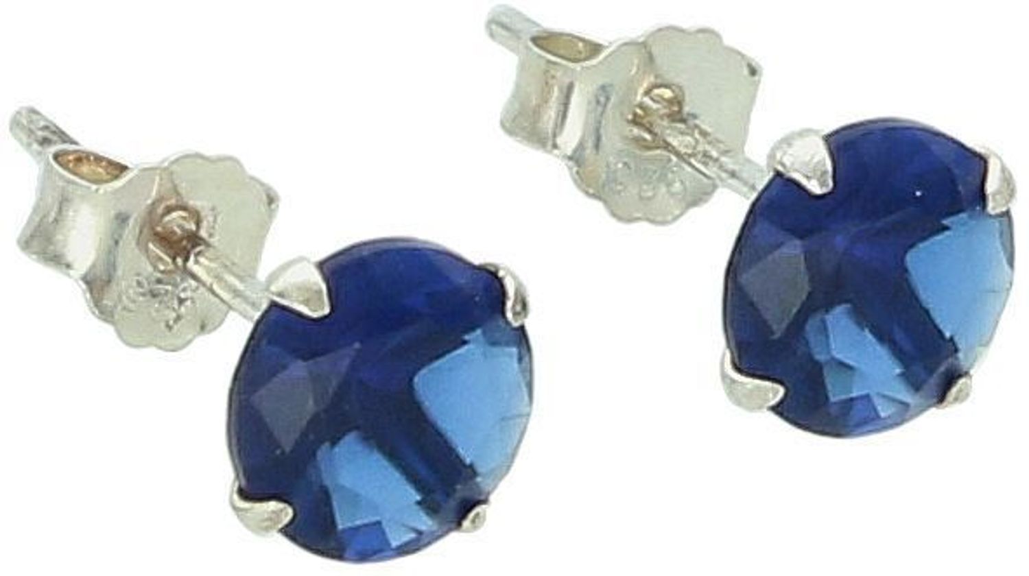 Kolczyki srebrne 925 z granatową cyrkonią. Model DIA-KLC-10561-925, 6 mm, zapięcie na sztyft. Elegancki dodatek i idealny pomysł na prezent!1.jpg