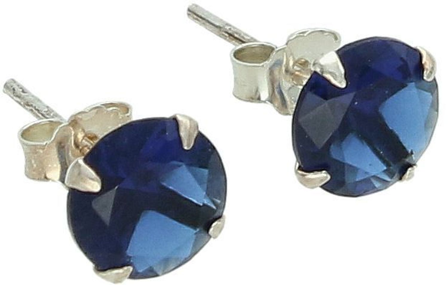 Kolczyki srebrne z granatową cyrkonią 925, DIA-KLC-10563-925.jpg