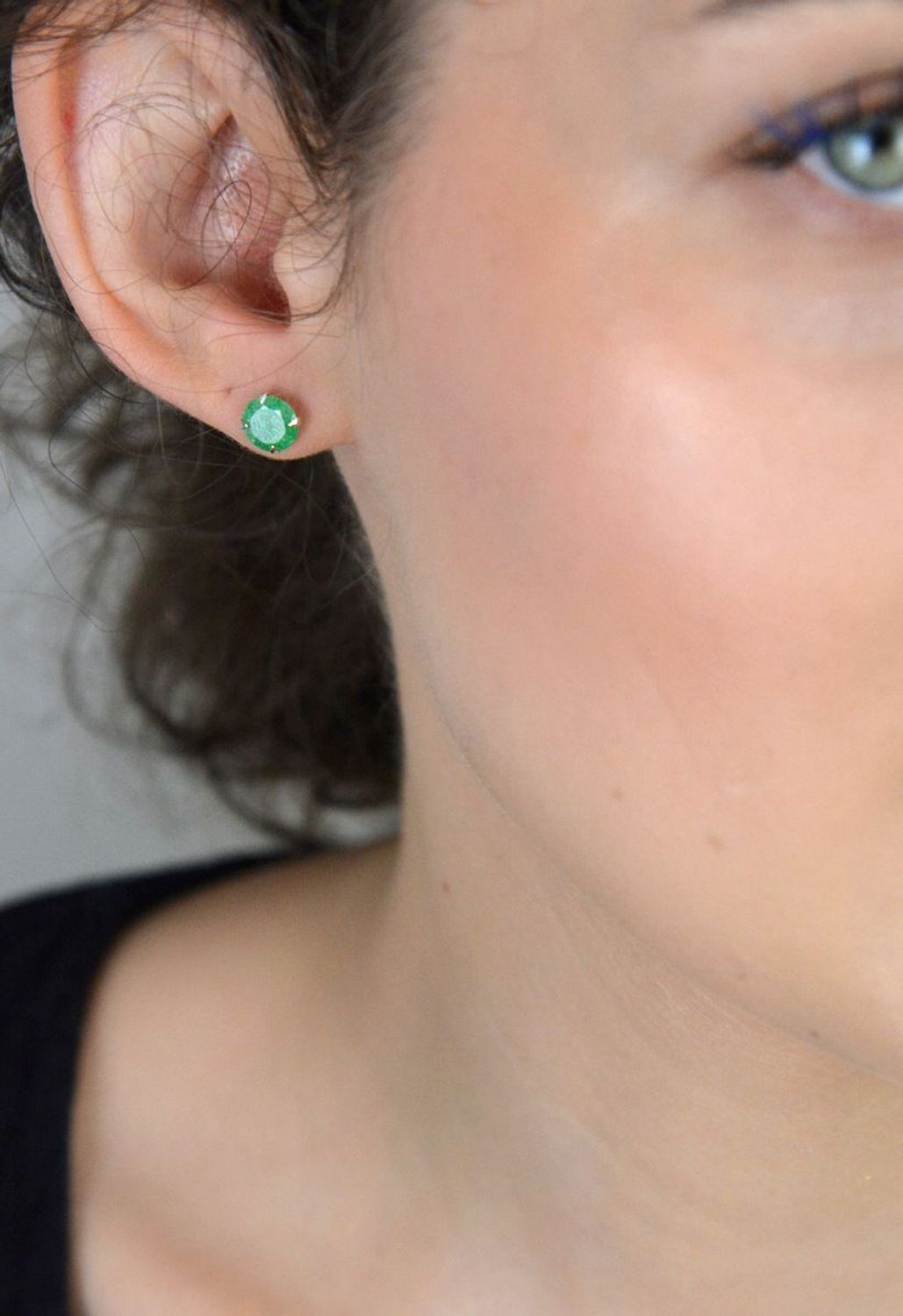 Kolczyki srebrne zielone cyrkonie 925, DIA-KLC-10564-925.jpg