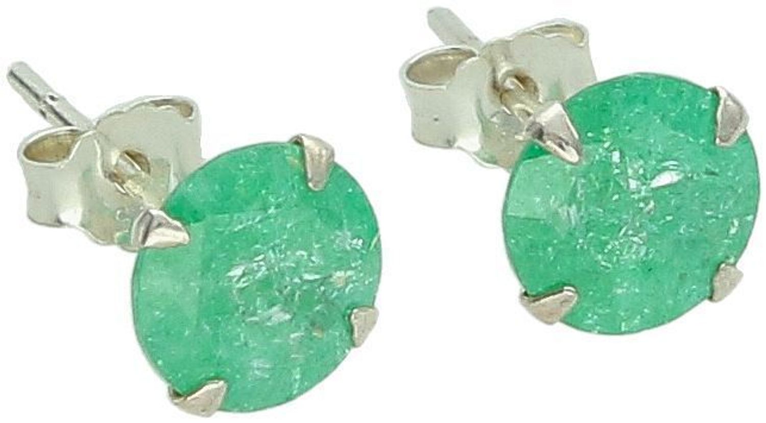 Kolczyki srebrne zielone cyrkonie 925, DIA-KLC-10564-925.jpg