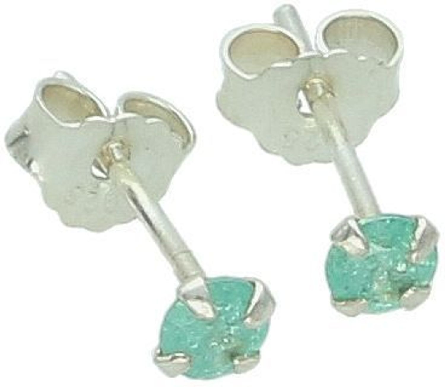 Delikatne kolczyki srebrne 925 z zieloną cyrkonią 3 mm, model DIA-KLC-10564S-925, zapięcie na sztyft, waga 0,30 g. Idealne do codziennego noszenia i na prezent.1.jpg