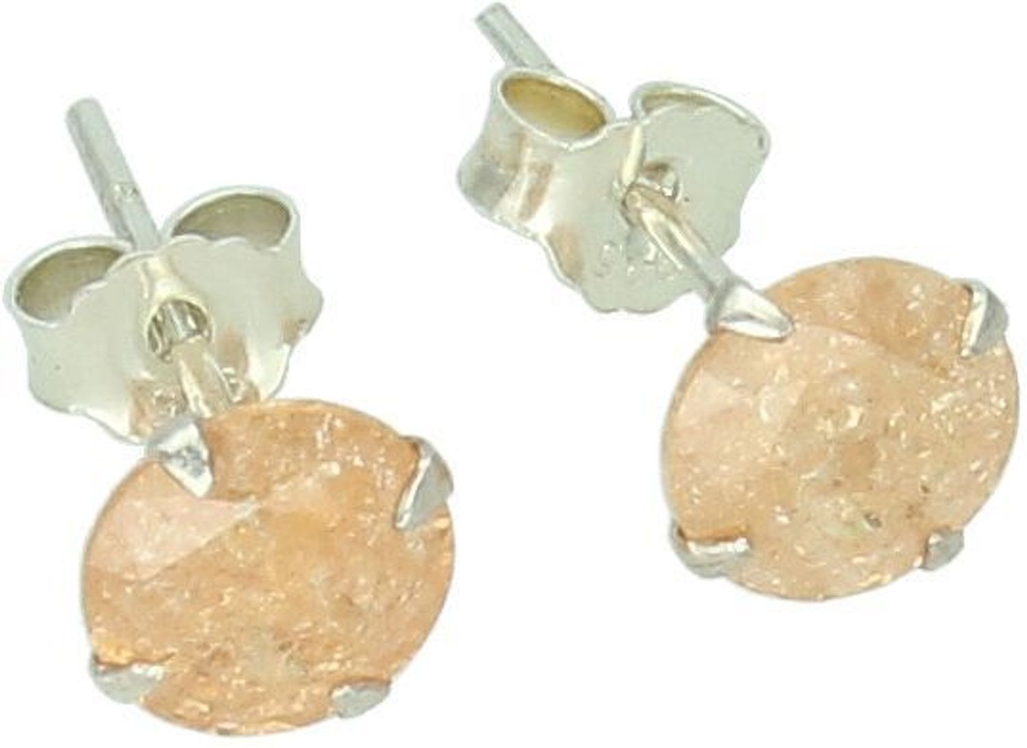 Kolczyki srebrne pomarańczowe cyrkonie 925, DIA-KLC-10565-925. Kolczyki ozdobione pomarańczowymi cyrkoniami to idealny prezent dla każdej kobiety. Srebrne kolczyki wkrętki.1.jpg