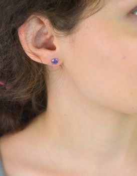Kolczyki srebrne 925 z fioletową cyrkonią 5 mm, model DIA-KLC-10568L-925, zapięcie na sztyft. Subtelna i elegancka biżuteria idealna na co dzień i na prezent (6).JPG