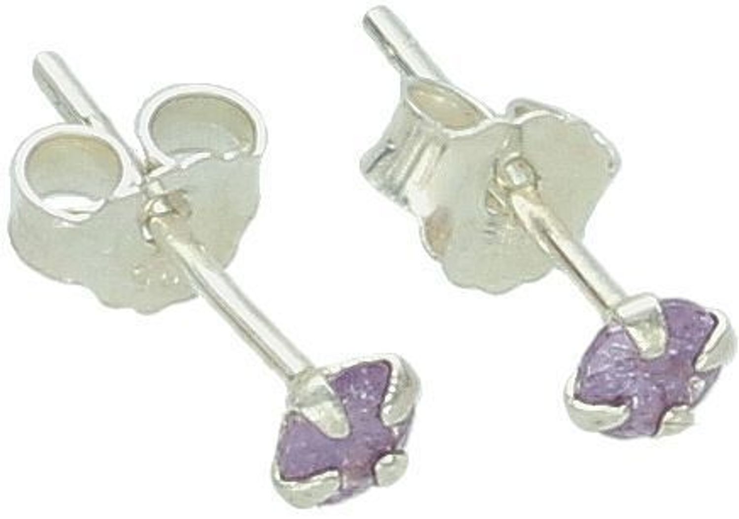 Delikatne kolczyki srebrne 925 z fioletową cyrkonią 3 mm, model DIA-KLC-10569S-925, zapięcie na sztyft. Idealne do codziennego noszenia i na prezent.1.jpg