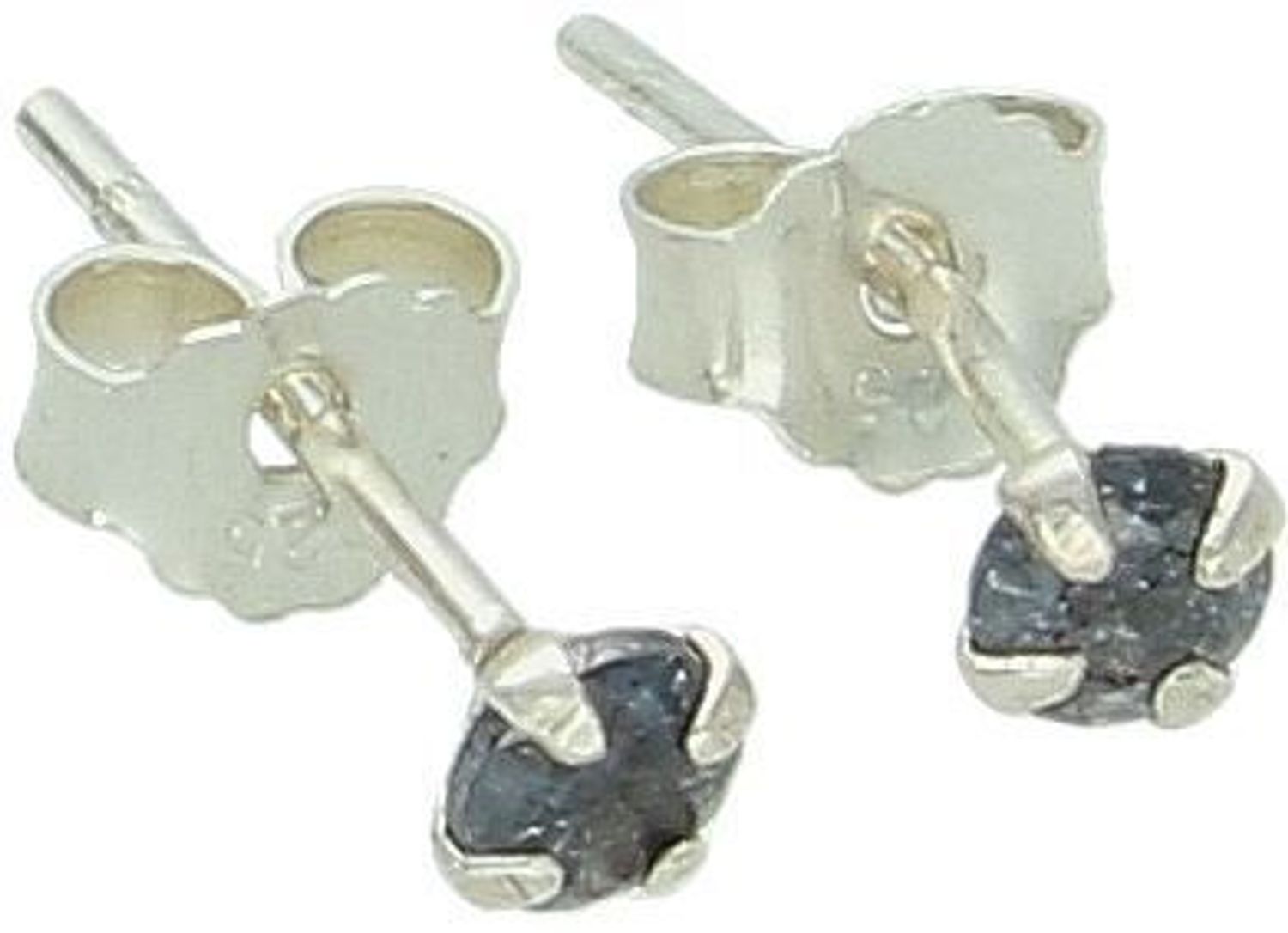 Kolczyki srebrne 925 z szaro-niebieską cyrkonią, 4 mm, sztyft. Model DIA-KLC-10570M-925 – subtelna i elegancka biżuteria na każdą okazję.1.jpg