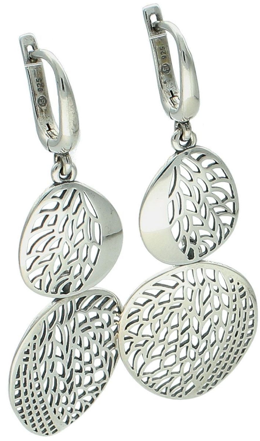 Kolczyki damskie wiszące dwie blaszki ażurowe próba 925, DIA-KLC-10578-925.jpg