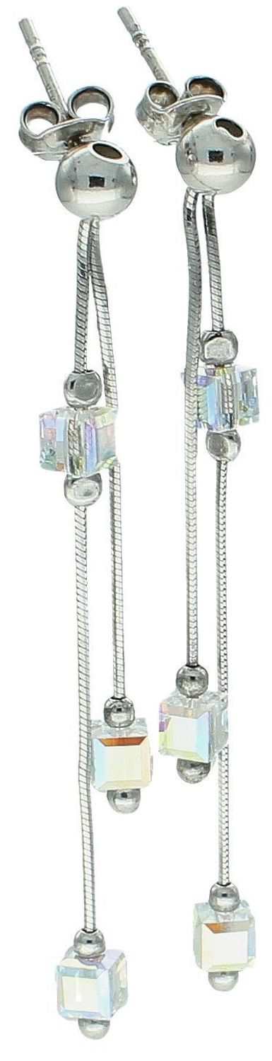 Srebrne kolczyki wiszące z kryształkami próba 925, DIA-KLC-10598-925. Wiszące kolczyki damskie z kryształkami. Kolczyki damskie na sztyft. Kolczyki damskie na prezent.1.jpg