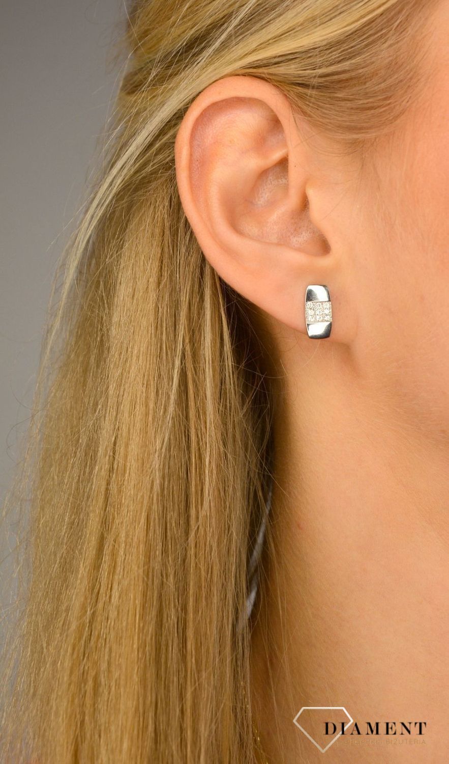 Kolczyki złote 585 białe złoto prostokąt z cyrkonią DIA-KLC-1063-585.jpg